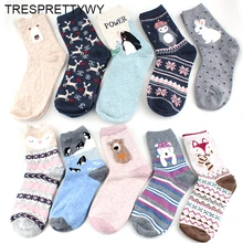 5 пар, Eur36-42, женские осенне-зимние милые Мультяшные кошки, женские хлопковые носки, модные носки с геометрическим узором, женские носки