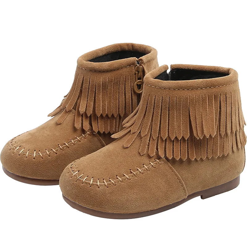 MHYONS children's shoes autumn and winter new girls boots children's Martin boots girls warm snow boots cotton shoes