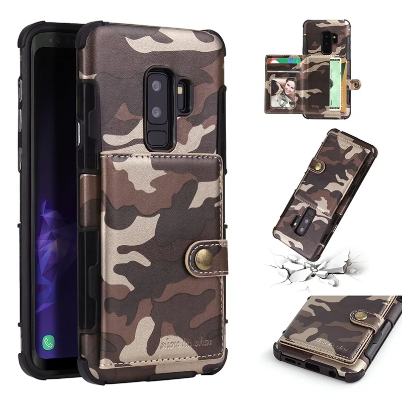 Чехол-бумажник для Samsung Galaxy S10 S10e Note 9 камуфляжный кожаный чехол-книжка S9 S8 Plus 8