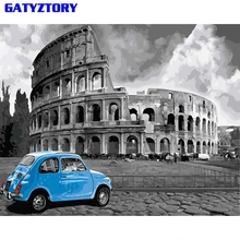 Gatyztory pintura de Rome DIY sin marco por números paisaje pared vintage dibujo pintura acrílica sobre lienzo para sala de estar 40x50cm