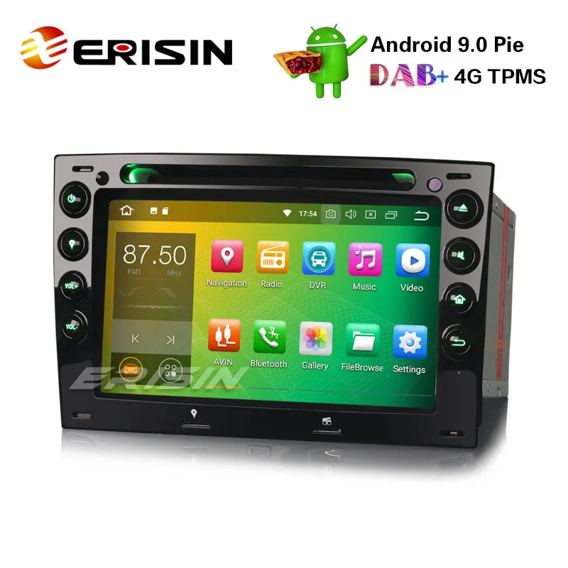 Erisin ES4813M " Android 9,0 автомобильное радио с GPS DAB+ 4G Wifi DTV RDS Bluetooth навигация TPMS для Renault Megane