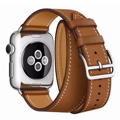 fashion Leather loop for iwatch Series 4 2 3 1 for Apple Watch band Strap Double Tour Extra Long 38mm 42mm 40mm 44mmseries 5