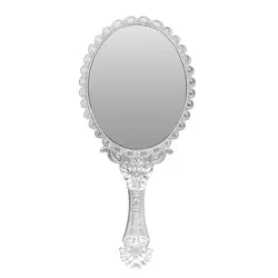 Женское косметическое зеркало Винтаж штампованный цветочный рук овальное зеркало макияж комод