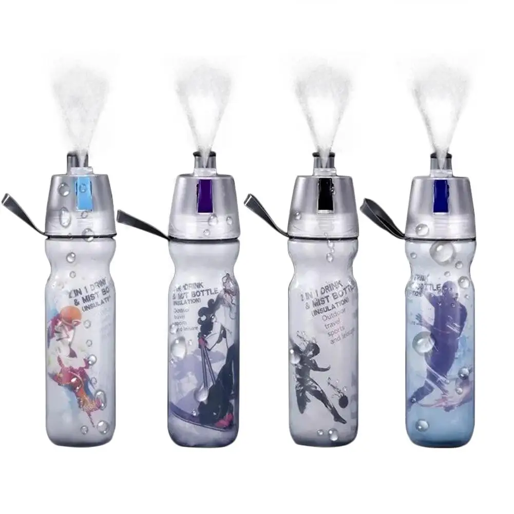 

New Portable Mountain Bike Bicycle Water Bottle Outdoor Sports Drink Jug Double-layer Cold Insulation Spray Water Bottle 500ml