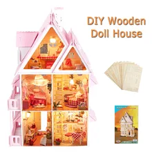 Новое поступление большой деревянный детский Кукольный дом набор для девочек игровой кукольный домик особняк мебель игрушка для детей собрать операционную Емкость
