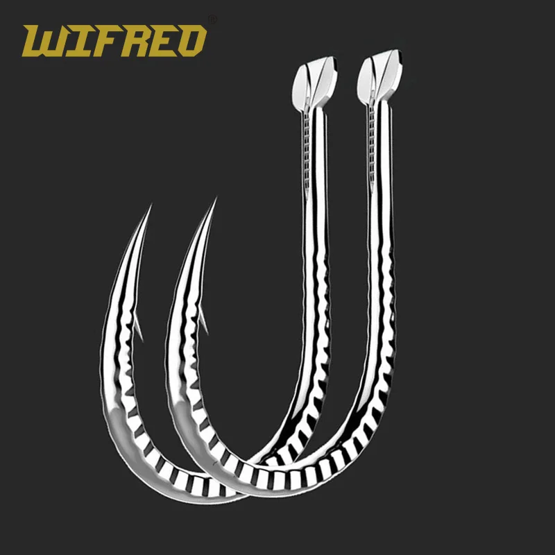 Wifreo 30PCS Silver Color Strong Carp Fishing Hook Barbed Dragon Scale Fish Hook Size 1~ Size 13 Herring Grass Carp Hooks