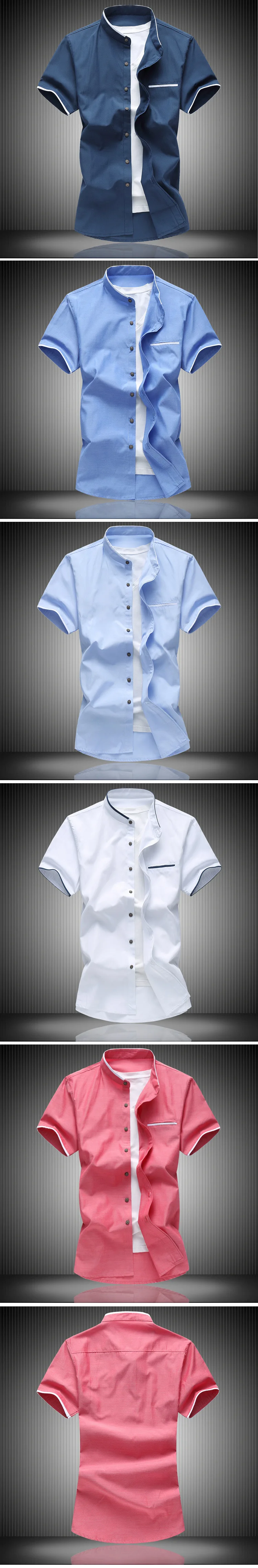 2019 летняя рубашка с короткими рукавами для мужчин бизнес отдыха s рубашки для мальчиков большой размеры 7XL Тонкий High Street рубашк