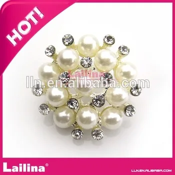 

flower diamonds Ivory Pearl Brads Crystal Rhinestone Pearl Buttons-Wedding
