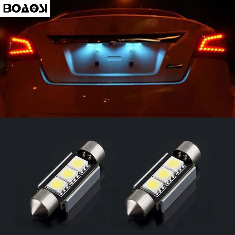 BOAOSI 2x светодиодный 36 мм белый Canbus C5W лампы 5050 SMD внутреннее освещение подсветка