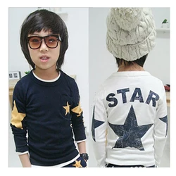 

New 2016 spring and autumn children t shirts, hot sale boy clothes, star pattern long-sleeve T-shirt
