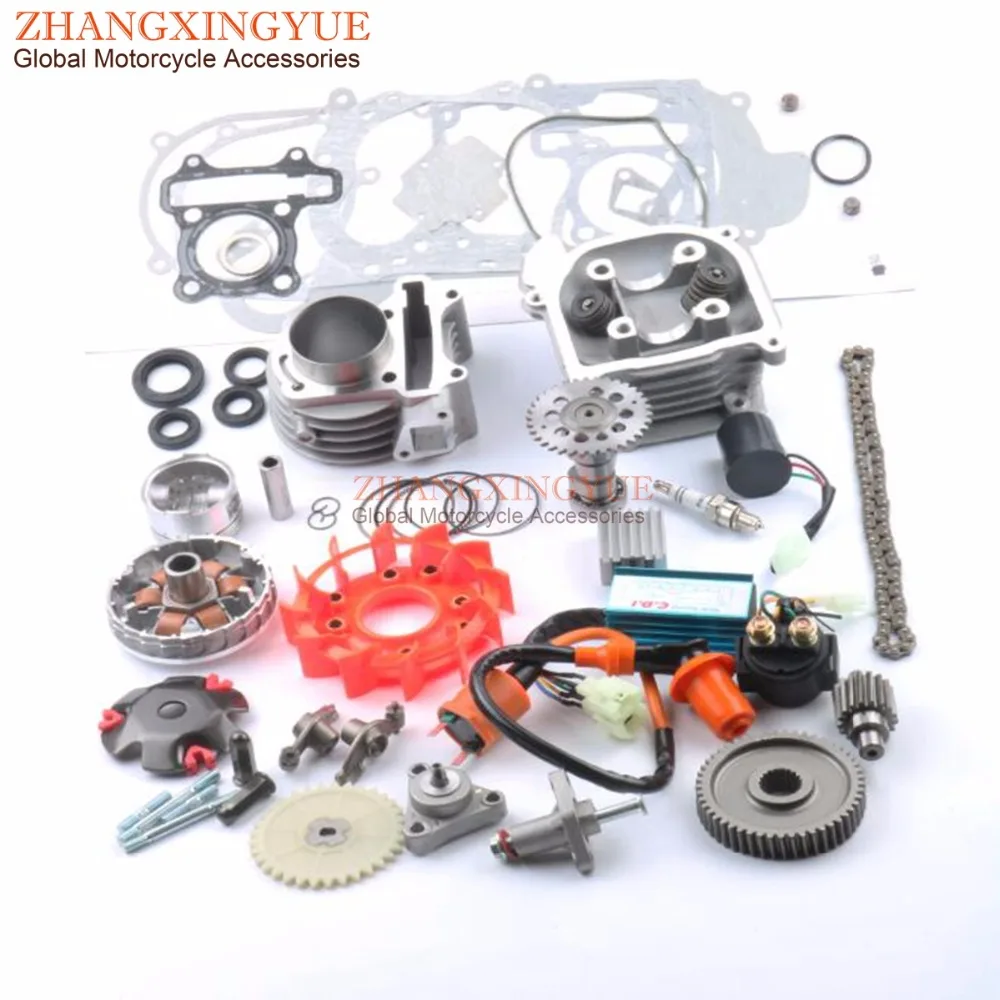 52mm Big Bore Performance Kit & A9 Cam & AC CDI Fan for Chinese GY6 50cc Upgrade 105cc 139QMB Scooter 4T