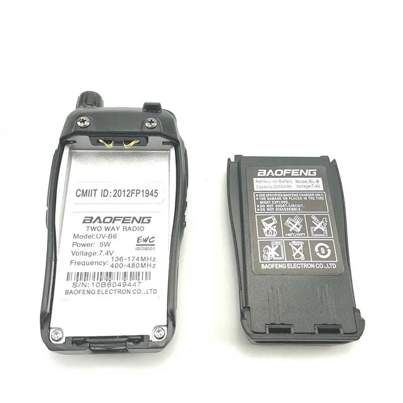 2 шт. Baofeng UV B6 иди и болтай Walkie Talkie “иди 5 Вт Samll Размеры рация Портативный