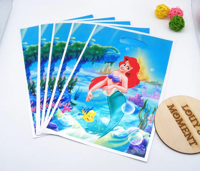 

10 X Mermaid Ariel Gift Bag Children Birthday Party Gifts Party Deco Favor Supply