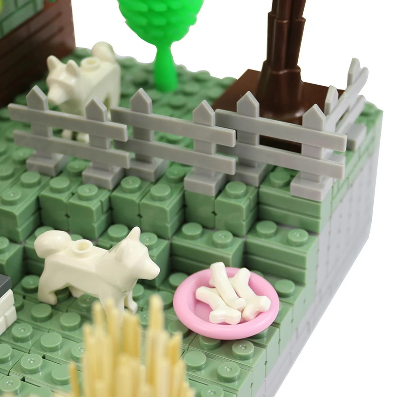 Городской блок MOC Mini City Bush деревья трава растения светильник Строительные блоки