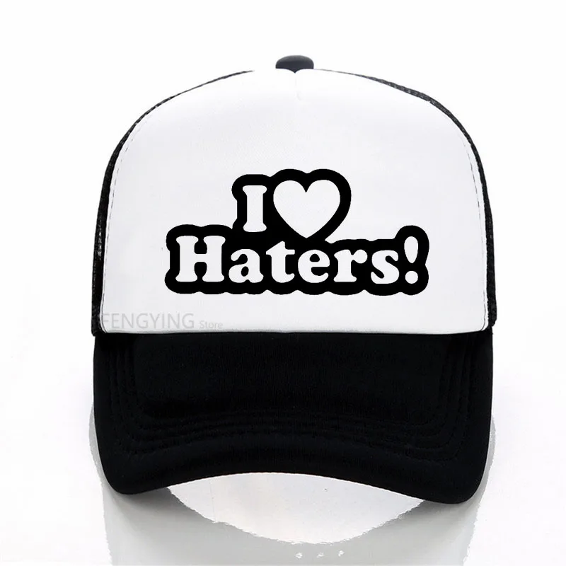 I LOVE MY HATERS Funny sexy Hip Hop cool cap Unisex sports baseball hat summer Casual mesh trucker cap mens pink baseball cap Baseball Caps