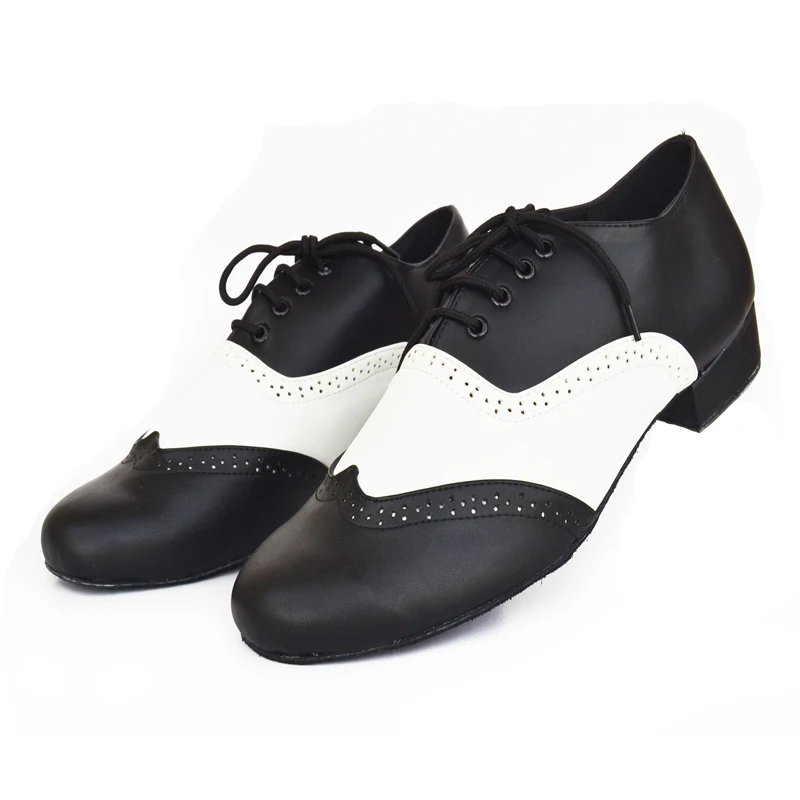 Черные и белые мужские бальные туфли из натуральной кожи для латинских танцев Обувь для сальсы замшевая подошва каблук 4,2/2,2 см Мужская Современная обувь VA30