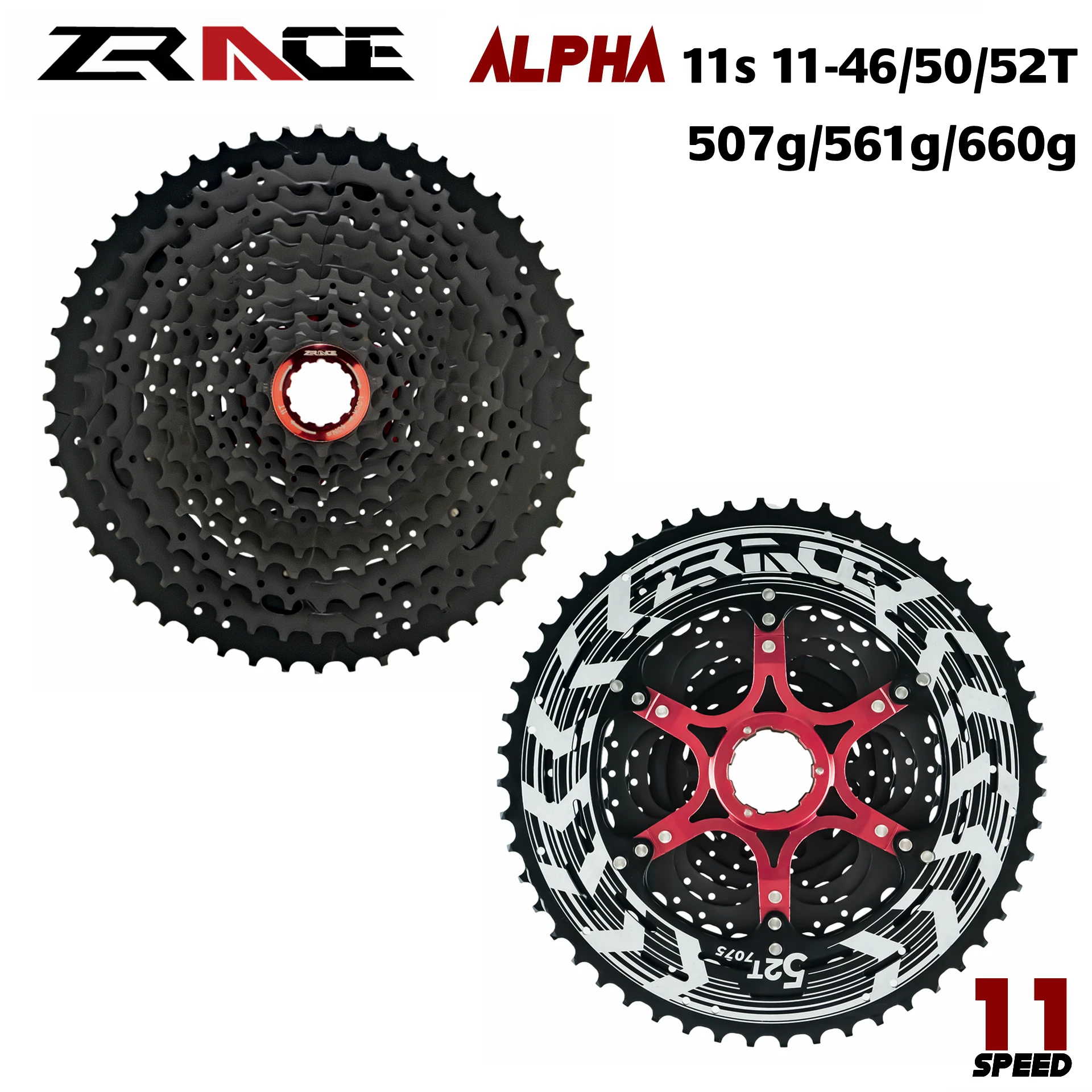 Zracing Alpha 11s легкая кассета 11 скоростей MTB велосипед freewheel 11-46 T/50 T/52 T-черный