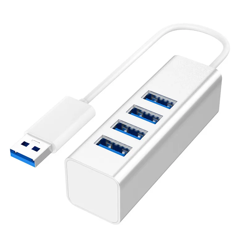 Высокая Скорость USB 3,0 HUB Mini 4 Порты usb-разветвитель кабеля для настольных компьютеров Тетрадь ноутбук USB3.0 удлинитель для головок - Цвет: White