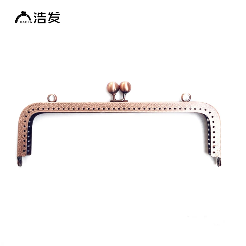 HAOFA 20cm Bag Accessories Large Size Square Metal Embossing Kiss Clasp Purse Frame Metal Clutch Bag Frame  for Bag Sewing Craft