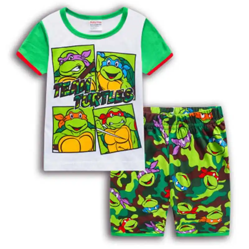 Новые Стильные комплекты одежды для детей с рисунками из мультфильмов пижамы для мальчиков Детские пижамные комплекты, Пижамы с короткими рукавами для мальчиков, От 2 до 7 лет - Цвет: Сиренево-синего цвета