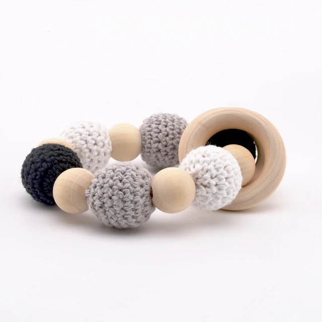 US $3.66 Food Grade Baby Wooden Teethering Rattler Nursing Baby Shower Gifts BPA Free Bangles Jewelry Access