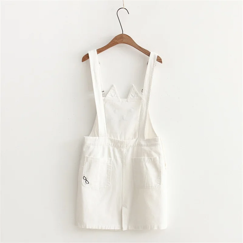 2018 New Summer Women Dressed In Suspender Harajuku Beautiful Embroidery Female Belt Monkey Jeans Dressed In Summer Dress Denim