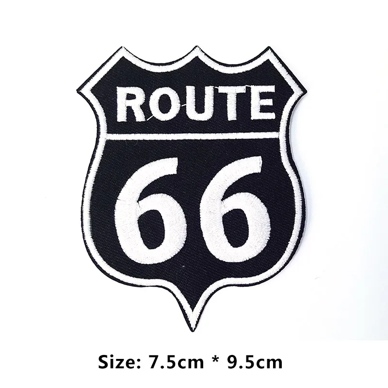 Route 66 вышитые железные патчи для одежды DIY Americana США Одежда патч значки-Наклейки Аппликации для одежды - Цвет: 2