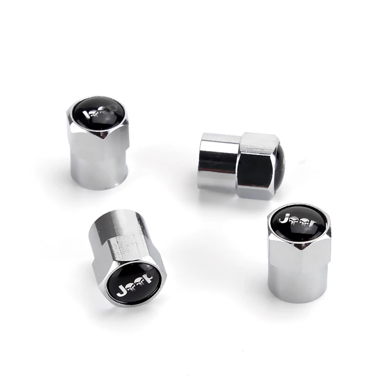

4pcs Car Tire Wheel Valve Air Caps For Jeep Renegade Wrangler JK JL Grand Cherokee Compass Mni Cooper R56 R50 R53 S Accessories