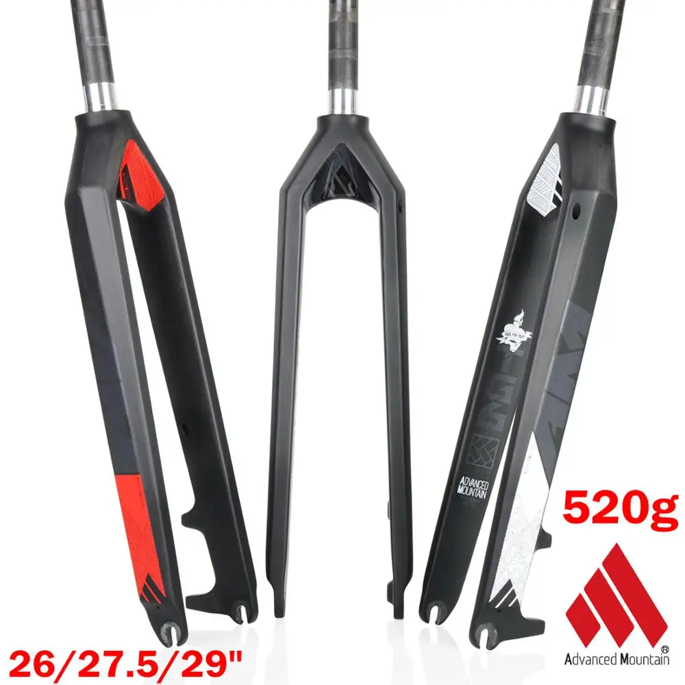 

2019 NEW AM TG6 26/27.5/29er inch 3K Full carbon fiber Fork Bicycle Fork Mtb Road Mountain Bike fork Bicycle Parts 1-1/8" 580g