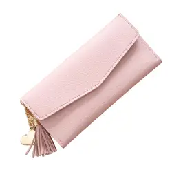 Для женщин кошельки Простой Длинный кошелек кисточкой портмоне, бумажники, держатели сумочку роскошные сумки Для женщин сумки дизайнер