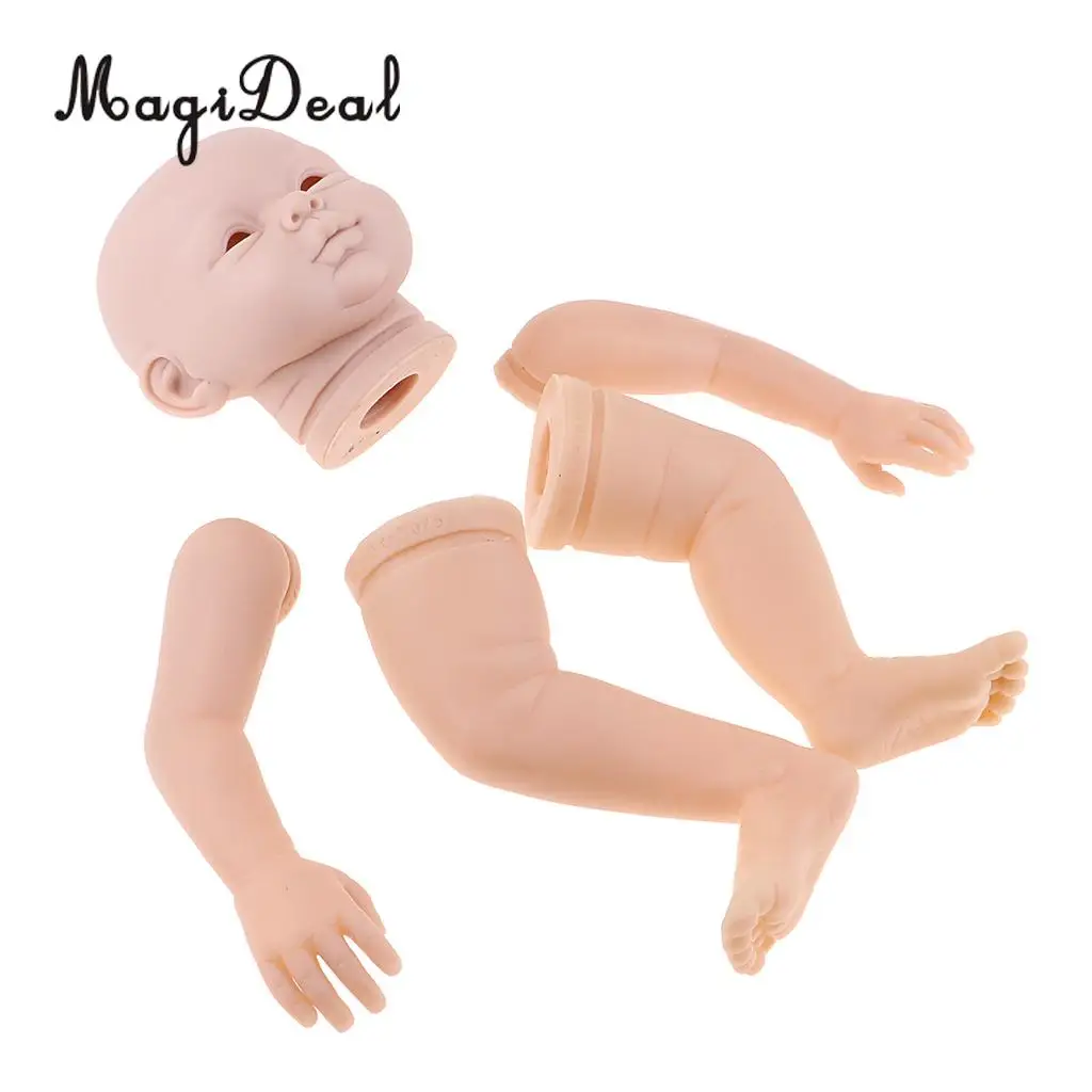 22inch Unpainted Reborn Doll Kits Soft Vinyl Newborn Baby Model DIY Making Accs