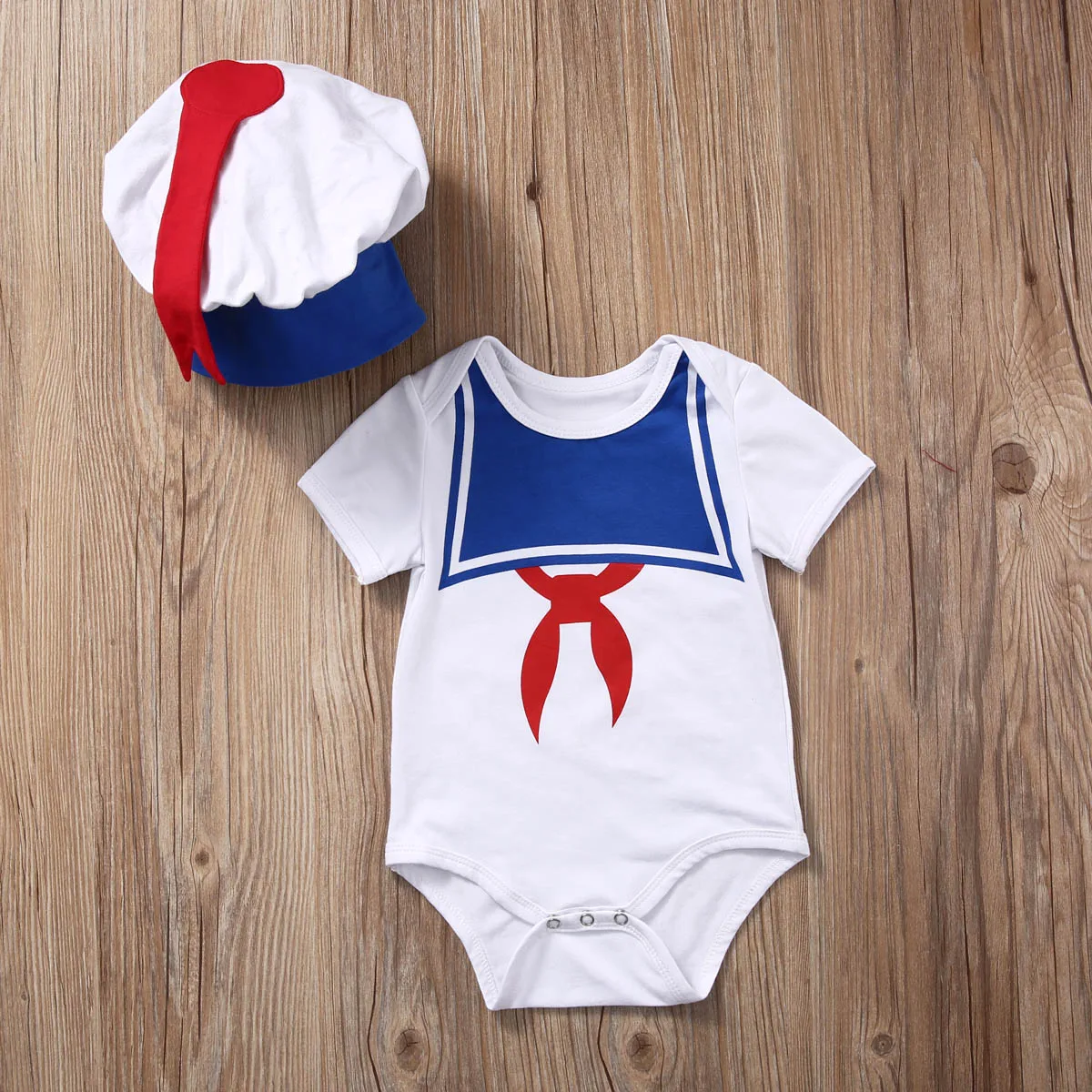Newborn Toddler Baby Girls Boys Clothes Rompers sailor Short Sleeve