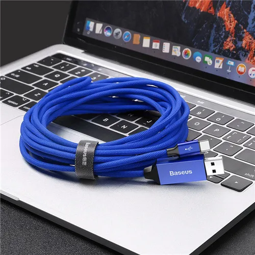 5M type C длинный кабель обновление USB C type-C кабель поддержка быстрой зарядки для samsung galaxy note 9 s9 s10 USB-C устройств длинные кабели - Цвет: Blue