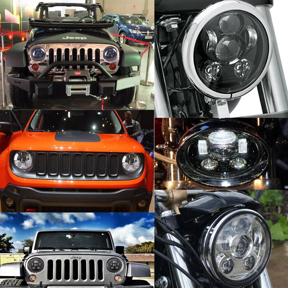 7 Inch LED Headlight For Land Rover Defender 90110 7 Projector Daymaker Headlamps Replacement For Jeep Wrangler JK LJ TJ CJ