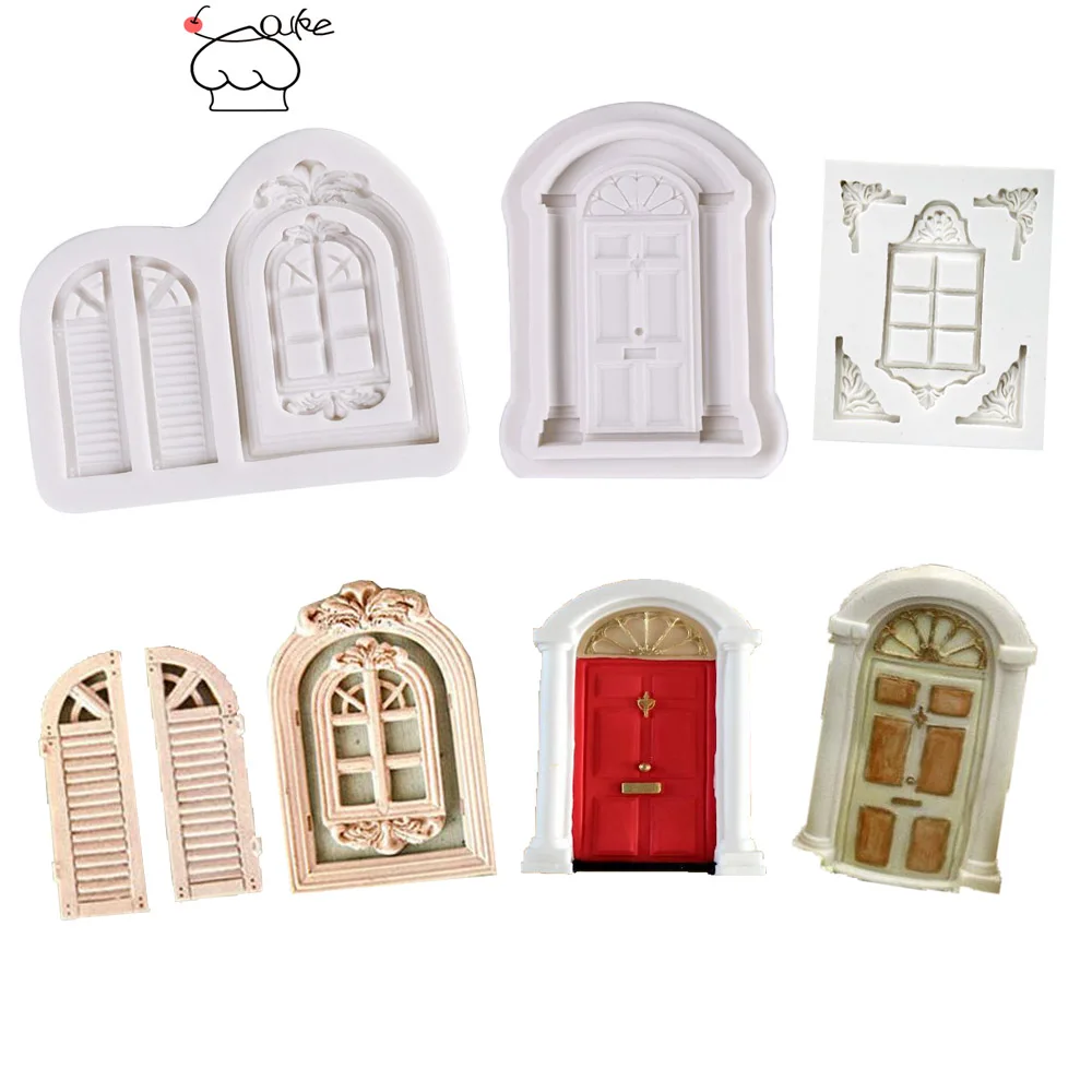 

Aouke doors and windows Shaped Decorating Molds Cake Silicone Mold Sugarpaste Candy Chocolate Gumpaste Clay Mould