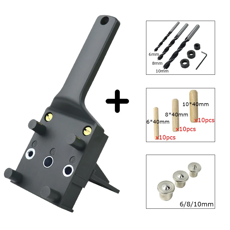 Деревообрабатывающий Самоцентрирующийся зажимной устройство Doweling 6/8/10 мм шаблона для отверстий под косой деревянный дюбель суставов из джинсовой ткани с низким вырезом на направитель сверла для столярных работ инструменты - Цвет: Type-F