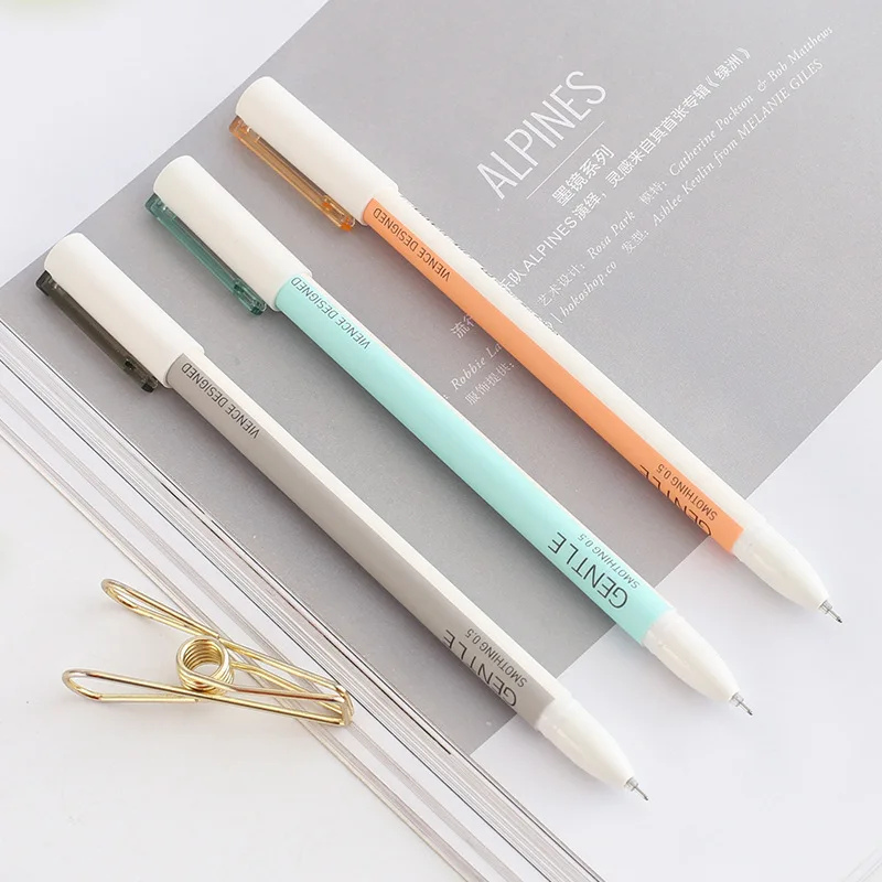 

6 pcs 0.5mm Mild color sticky monster Gentle black ink gel pen Signature writing pens Cute Office school supplies FB958