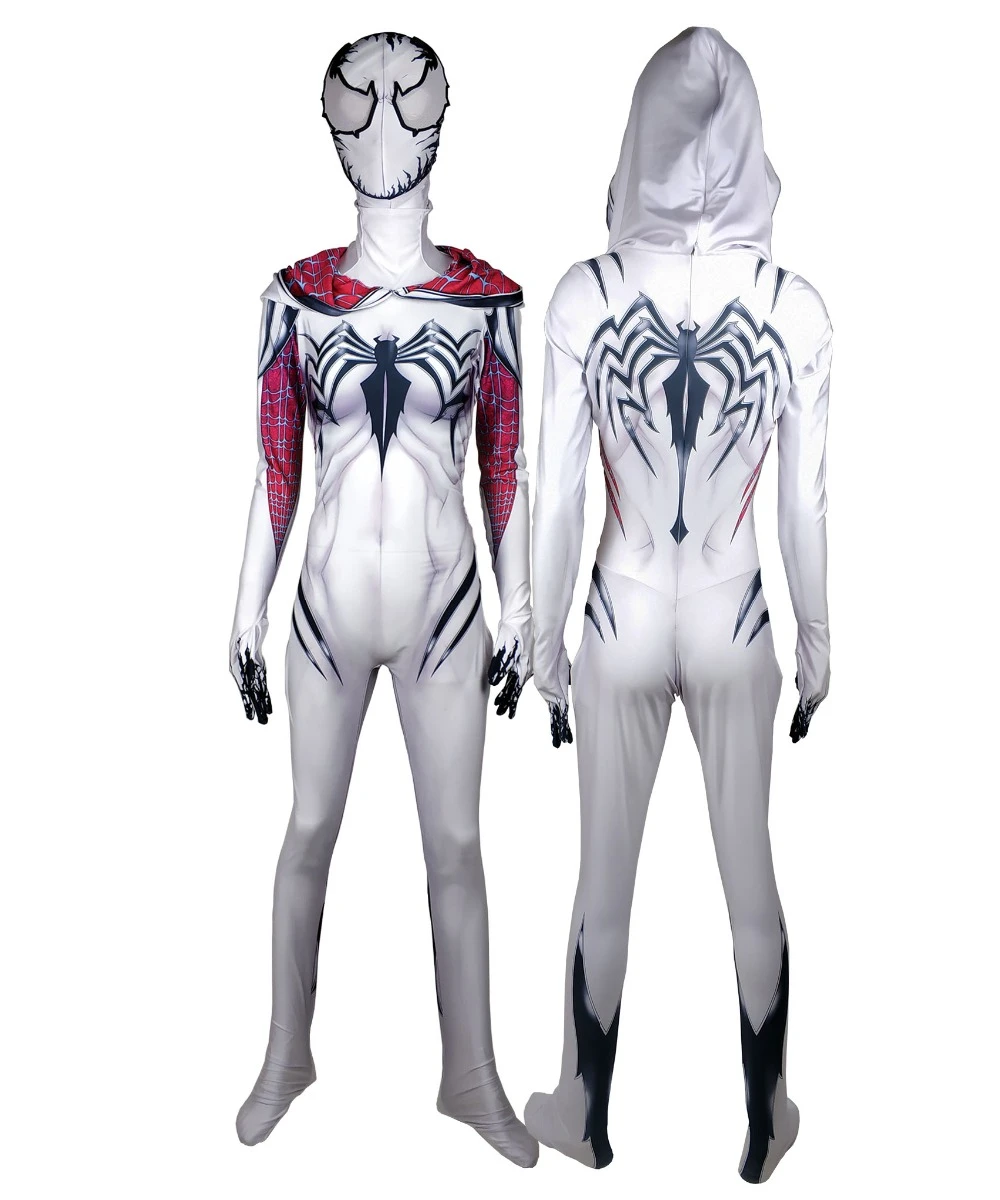 Venom Gwen Araña Chica Cosplay Disfraz De Halloween Mujer Spandex Zentai Traje