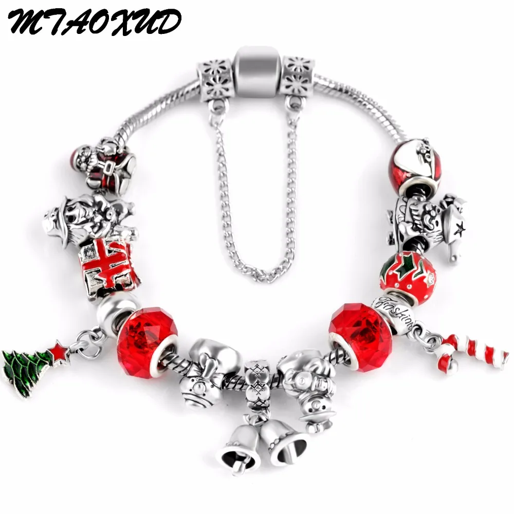 2018 Рождество муранские Хрустальные Бусы Pa браслеты для женщин Pulseras Бесплатная