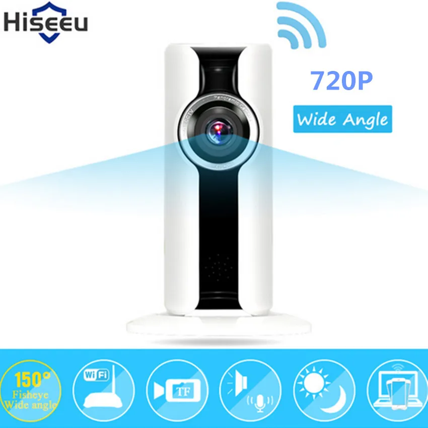 

Mini IP Camera 720P WiFi Wireless Fisheye Security Camera Micro SD Network Rotatable Defender Home Telecam HD Hiseeu P9 38