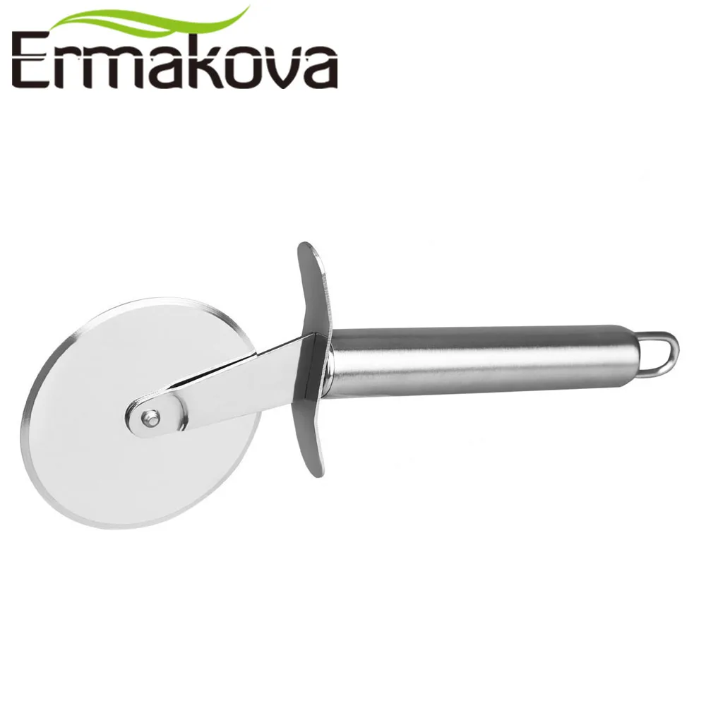 ERMAKOVA Pizza Cutter Stainless Steel Pizza Knife Cake Bread Pies Round Knife Cutter Pizza Tool Pizza Wheels Cooking Tool