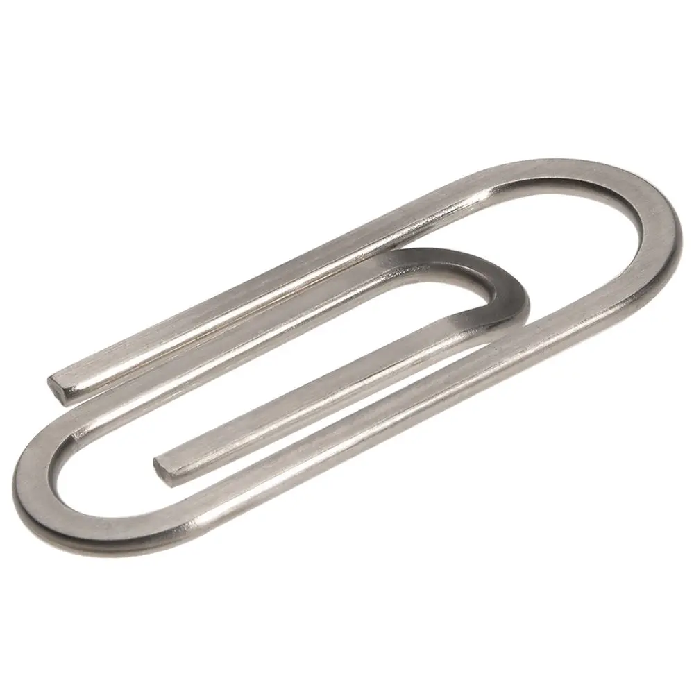 Creative Stainless Steel Paper Clip Money Clip (Silver)in Money Clips