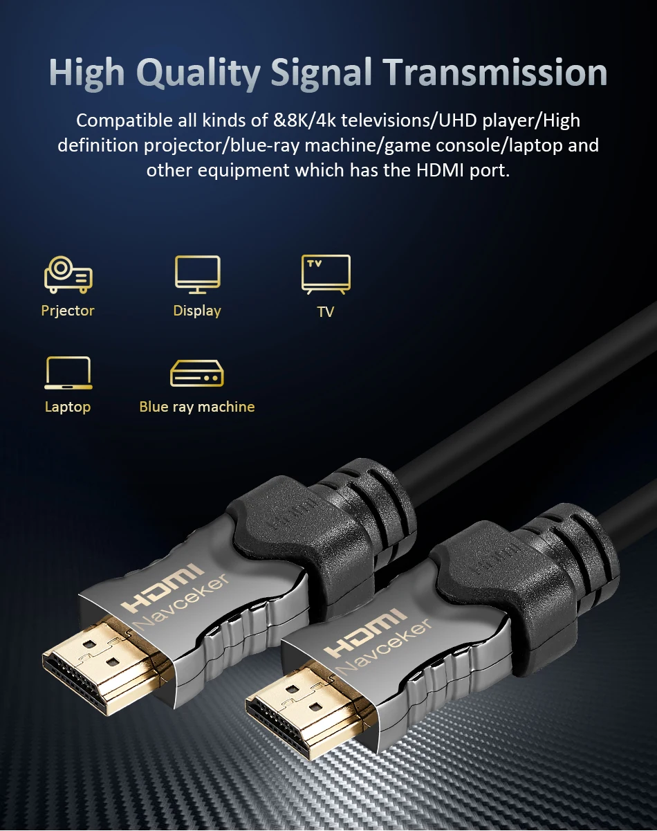 Лучшие 8K 48 Гбит/с 2,1 HDMI кабели 4K HDMI 2,1 кабель eARC Кабо HDMI 2,1 UHD динамический HDR HDMI 2,1 кабель для 8K samsung QLED tv