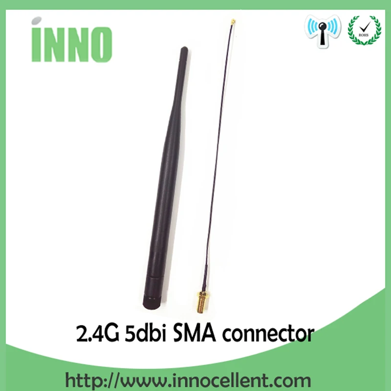 50 шт. оптовая продажа 2 4 ГГц телевизионные антенны Wi Fi 5dBi SMA разъем antena + 21 см RP ufl./IPX