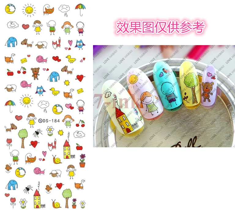 

Stickers For Nail Art DIY Cute animal Elephant duck Cat snails house Water Transfer Nail Stickers Wraps Foil Sticker Manicure