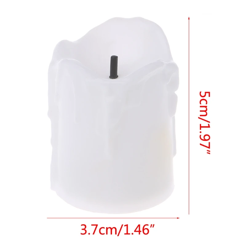Пластиковый светодиодный светильник-свеча с питанием от батареи, без пламени, чайный светильник, праздничный свадебный Декор