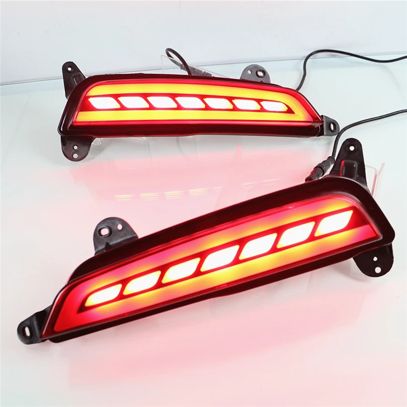 Car Flashing 2 pcs For Hyundai creta ix25 2014 2017 LED DRL Rear Bumper tail light fog lamp