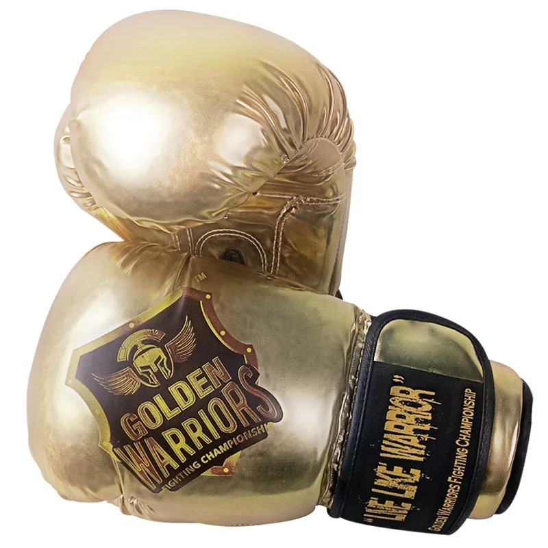 mma training gold leather luxury women and man free size golden boxing
