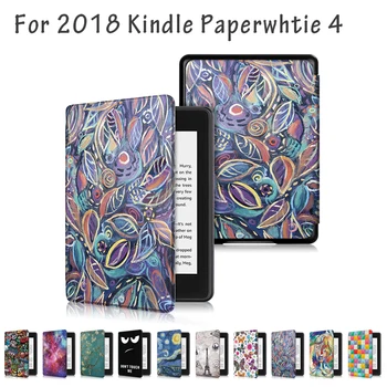 

Painting Style Protective PU Leather Case Cover for Amazon 2018 New Kindle Paperwhite 4 with Wake-up Sleep Function High Quality