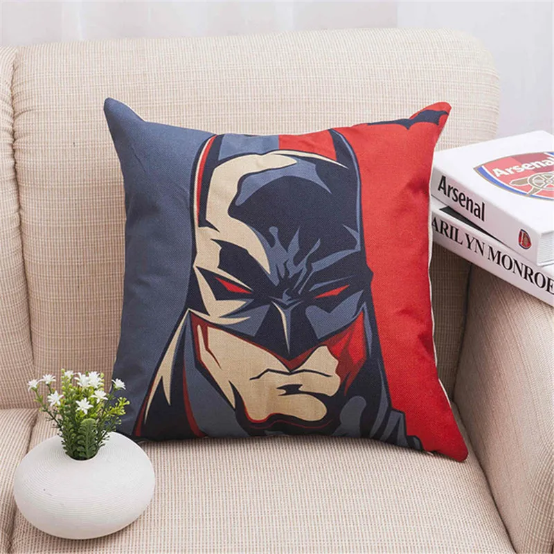 Мстители Супер Герои Человек-паук Железный человек Супермен Капитан Америка Подушка с принтом наволочка, домашний декор диван автомобиля наволочка для подушки стула